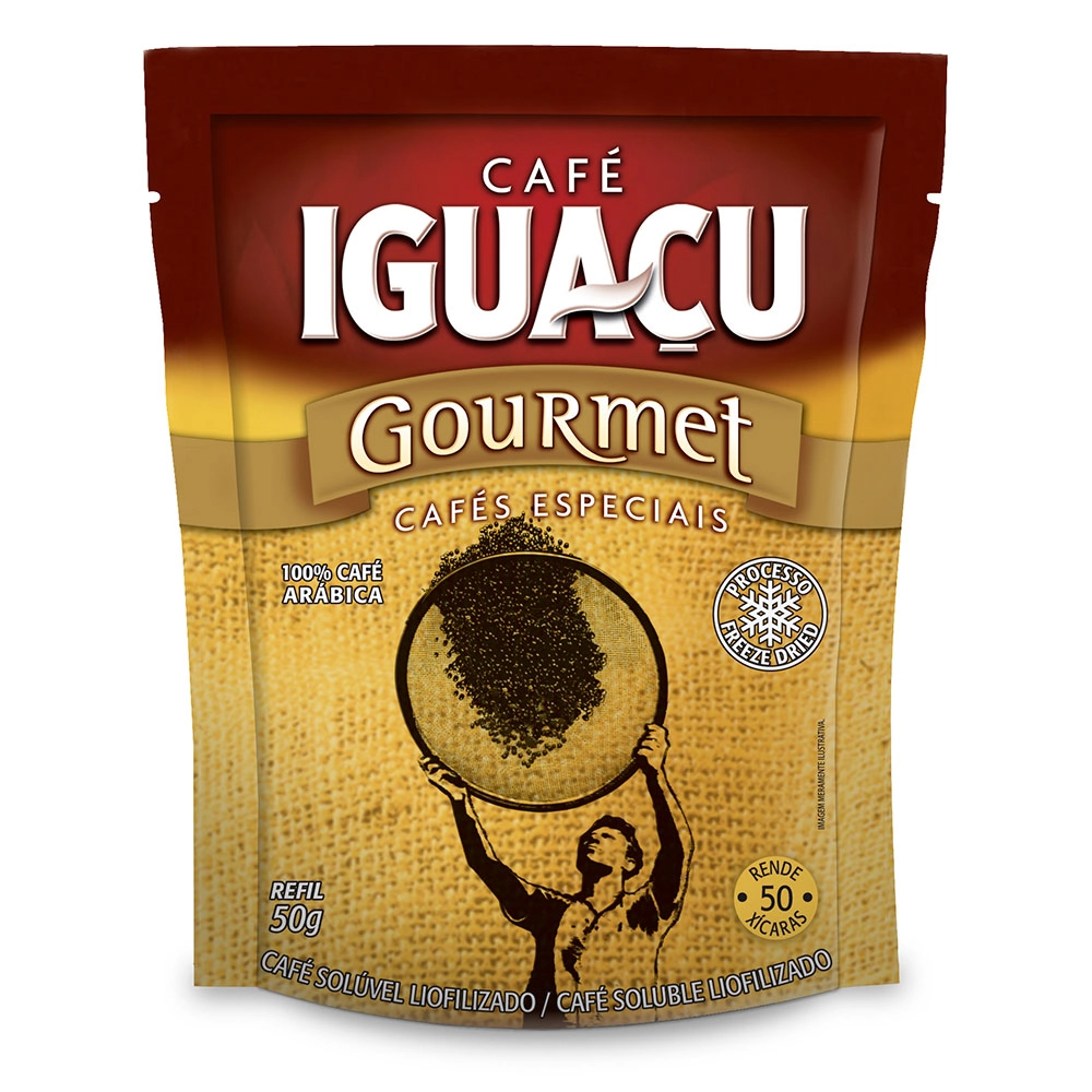 Café Solúvel Liofilizado Iguaçu Gourmet Sachê 50g Refil