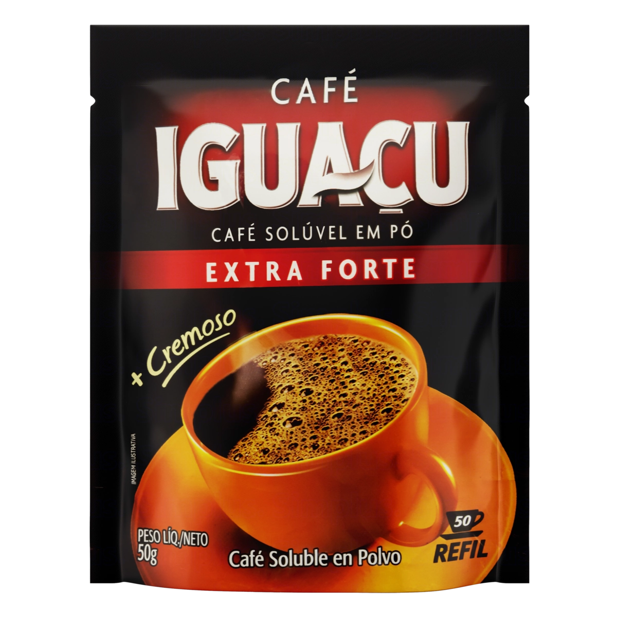 Café Solúvel Em Pó Extraforte Iguaçu Sachê 50g Refil