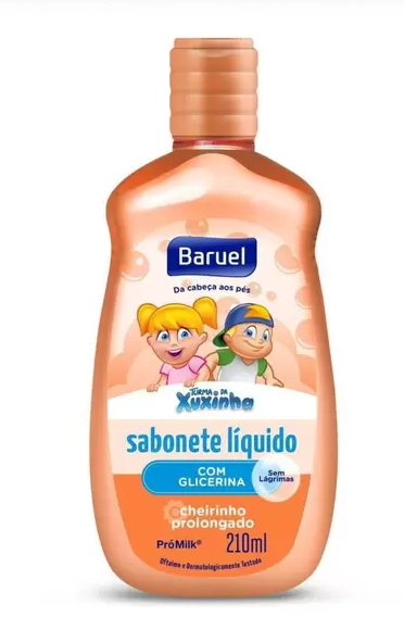 Sabonete Infantil Líquido De Glicerina Turma Da Xuxinha Baruel Frasco 210ml