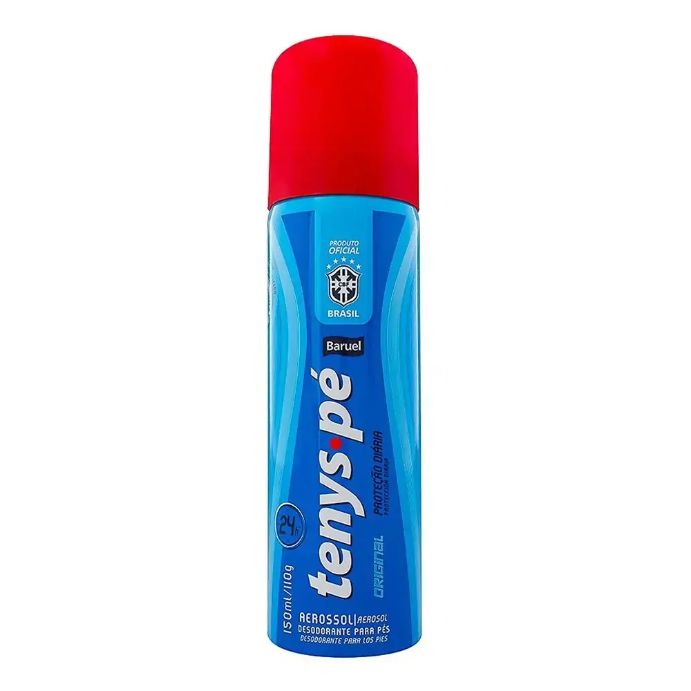 Desodorante Aerossol Para Os Pés Antisséptico Original Baruel Tenys Pé Frasco 150ml Spray