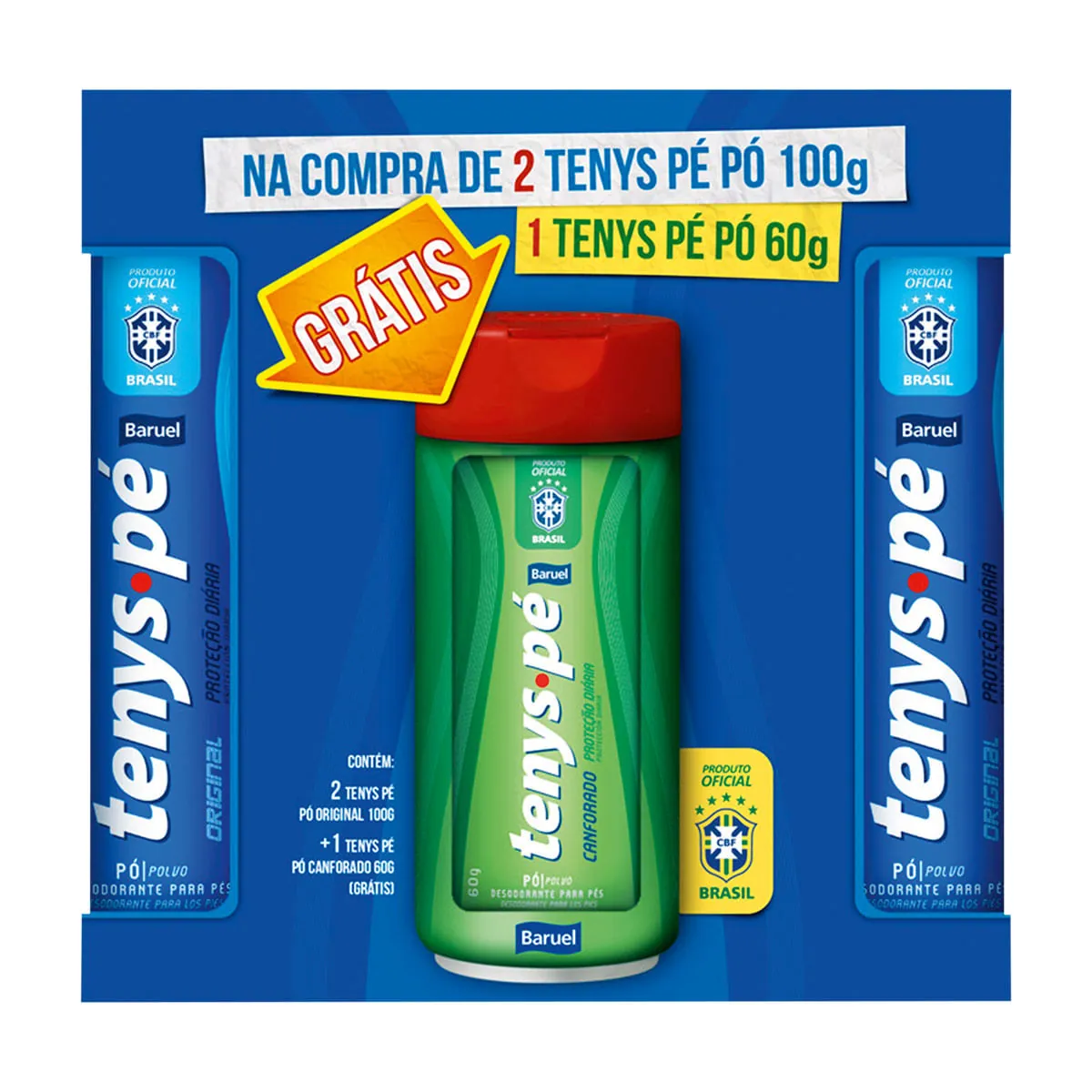 Talco Antisséptico Baruel 100g Original Gts Canforado 60g Unit
