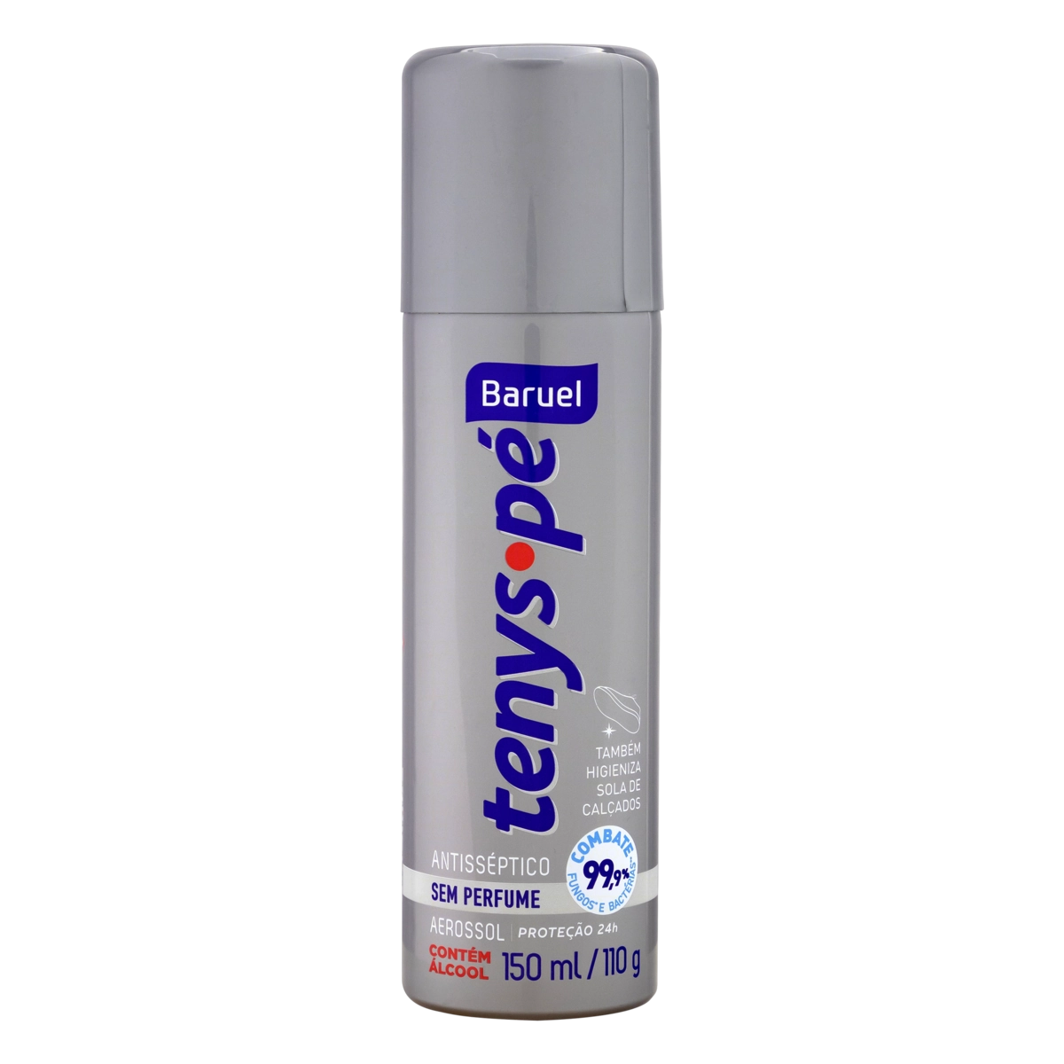Desodorante Aerossol Para Os Pés Antisséptico Sem Perfume Baruel Tenys Pé Frasco 150ml Spray