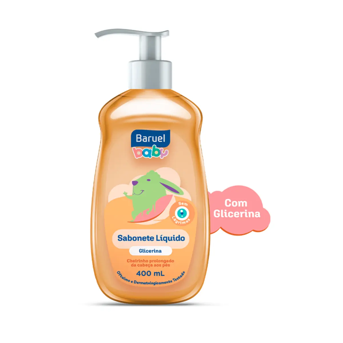 Sabonete Líquido com Glicerina da Cabeça aos Pés Baruel Baby Frasco 400 ml