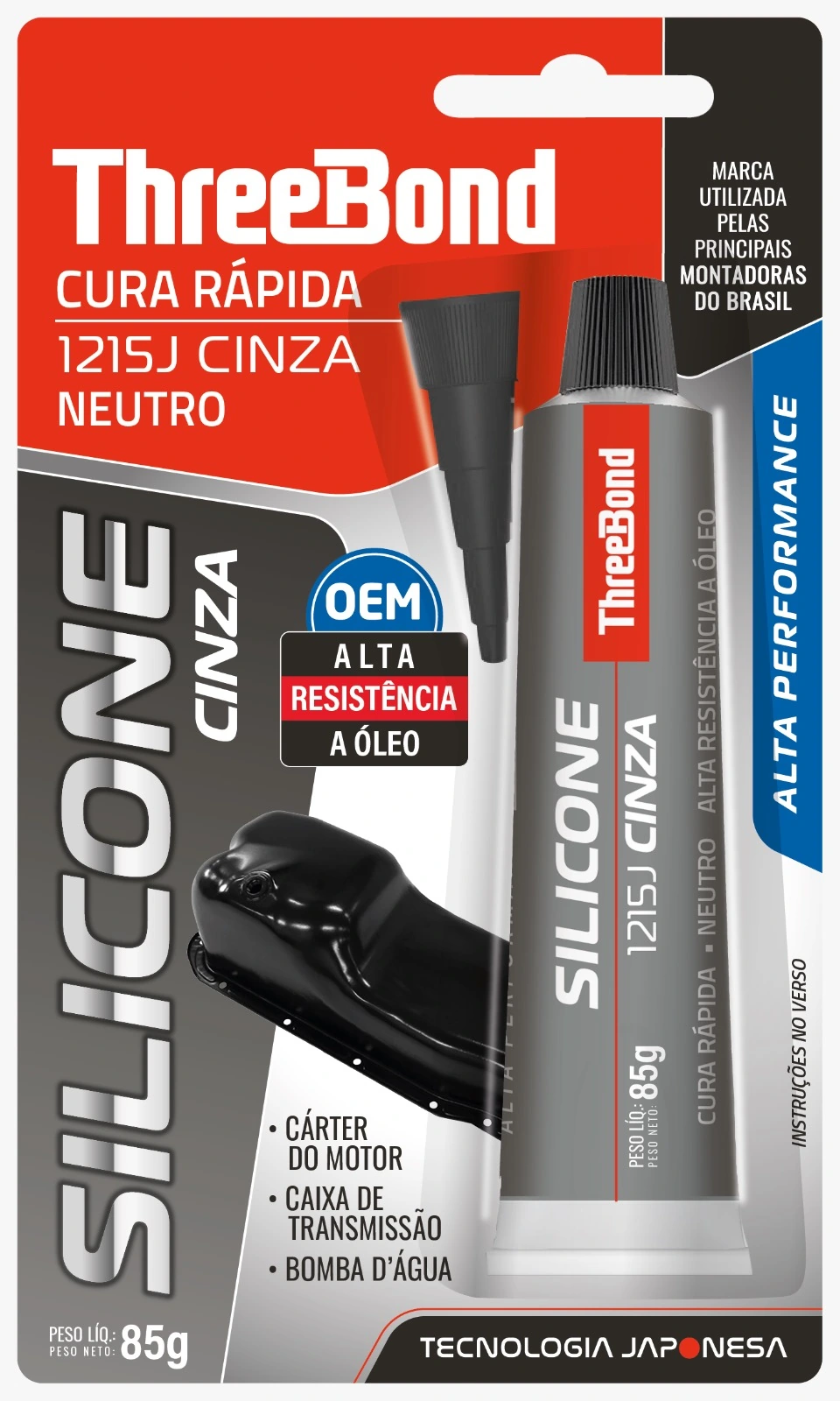 Silicone Para Motor Three Bond 1215j Cinza - 85grs
