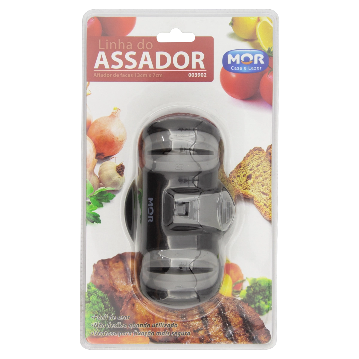 Afiador De Faca Preto Mor Assador 13cm X 7cm