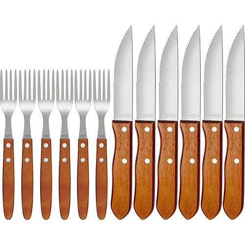 Conjunto Churrasco Garfo E Faca 12 Peças Mor