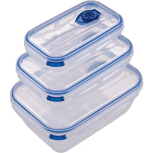 Conjunto Potes à Vacuo Azul 3 Pecas 2,6l/1,3l/500ml Mor