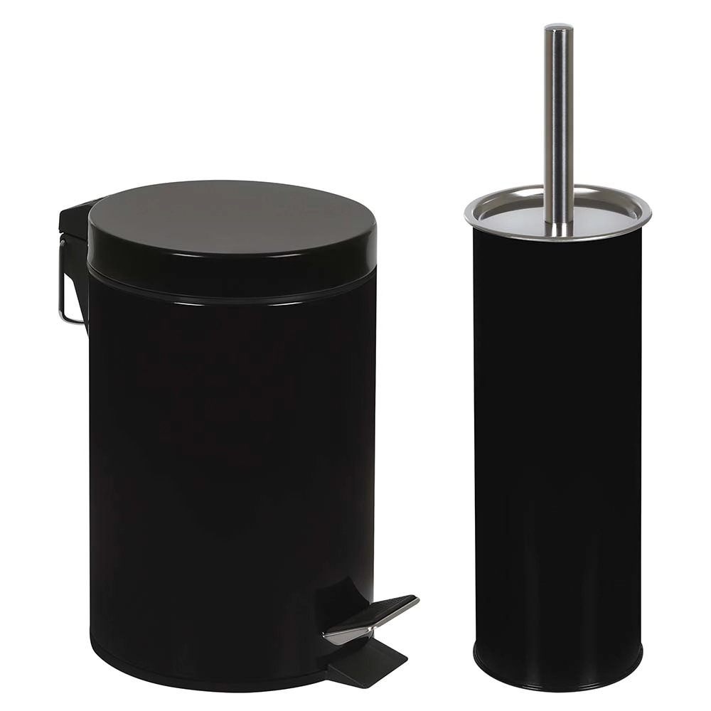 Conjunto Agata Lixeira 3L E Escova Higienização Preto