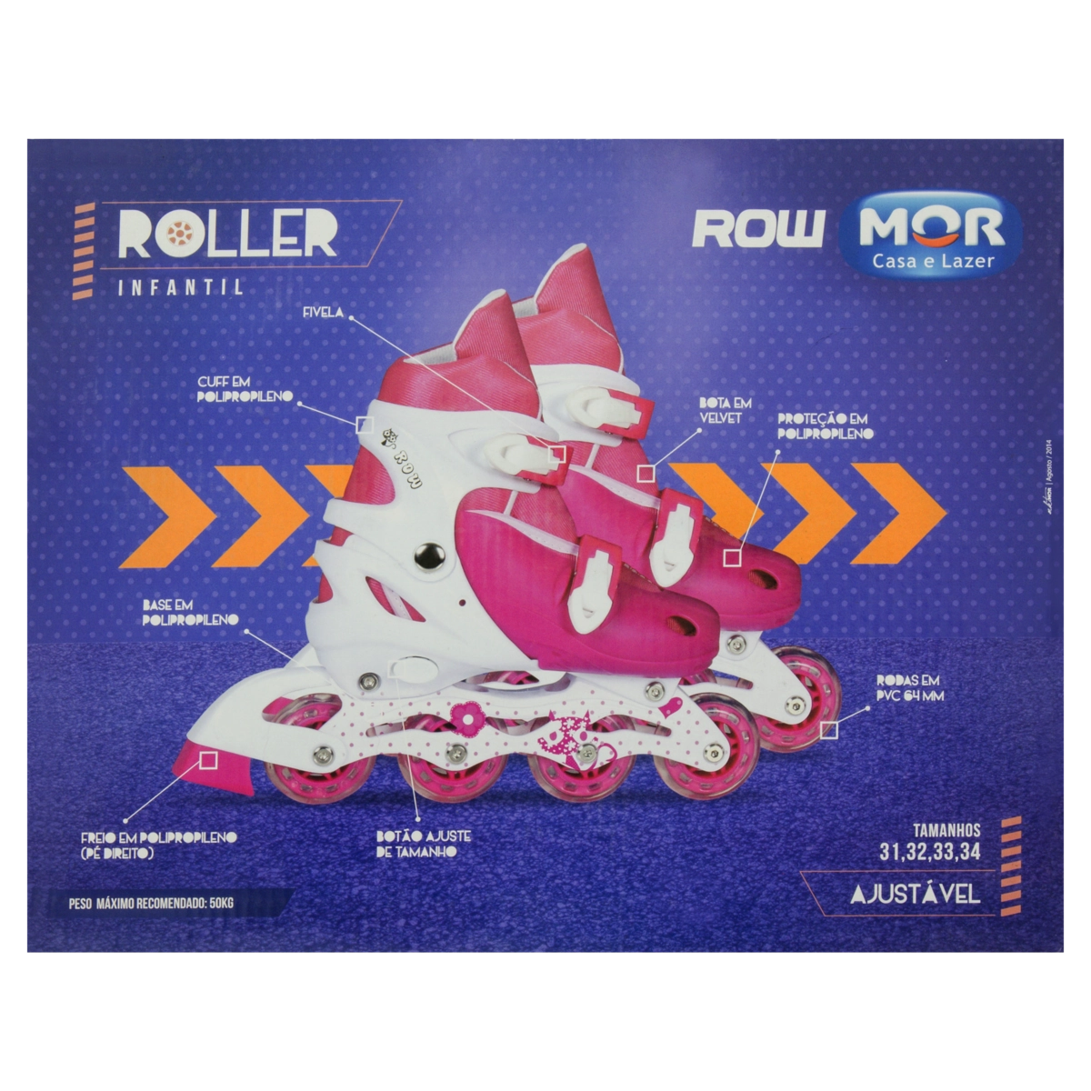 Roller Infantil Rosa - Mor 40600121