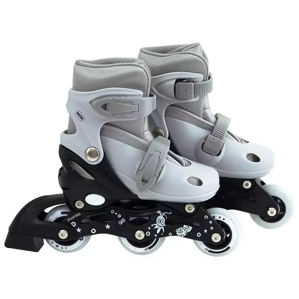 ROLLER INFANTIL REGULÁVEL TAMANHO P 30 AO 33 CINZA MOR