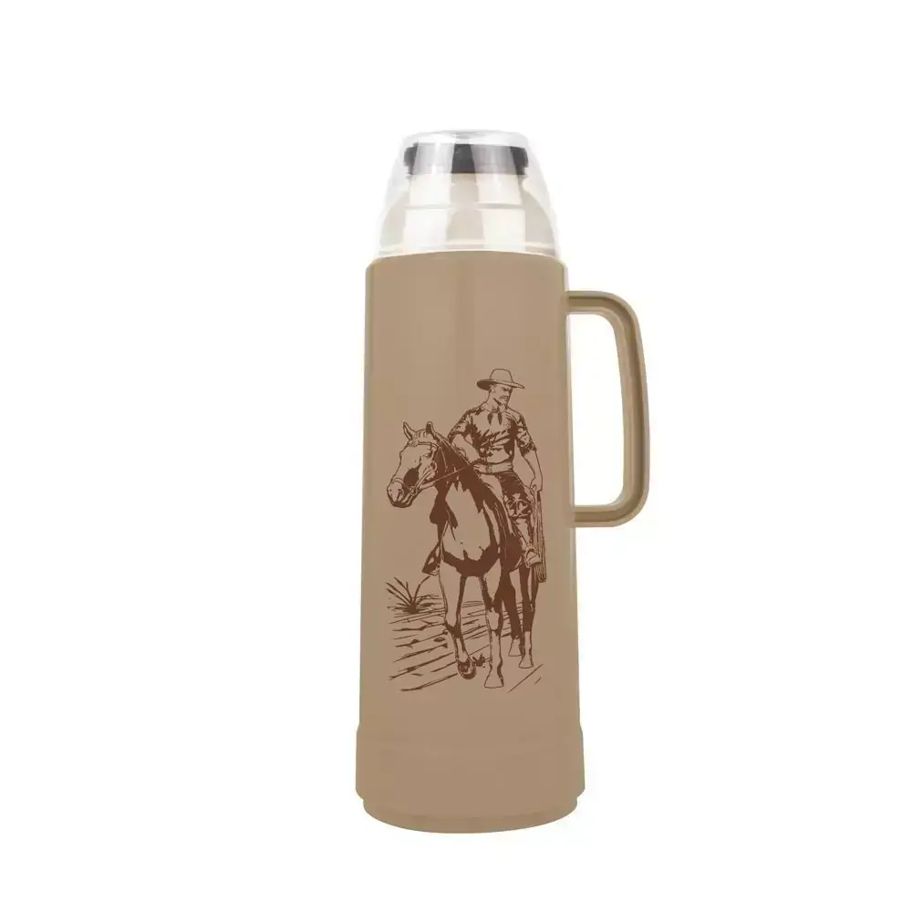 Garrafa Térmica Use Farroupil Bege Cavalo 1,L - Marrom