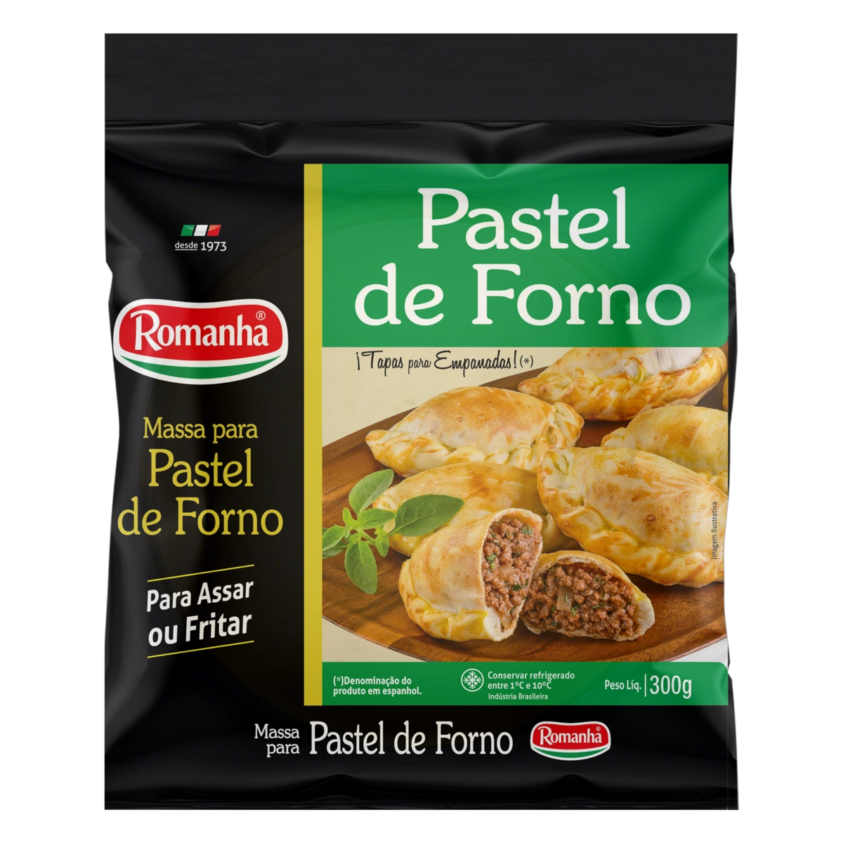 Massa Para Pastel De Forno Romanha Pacote 300g