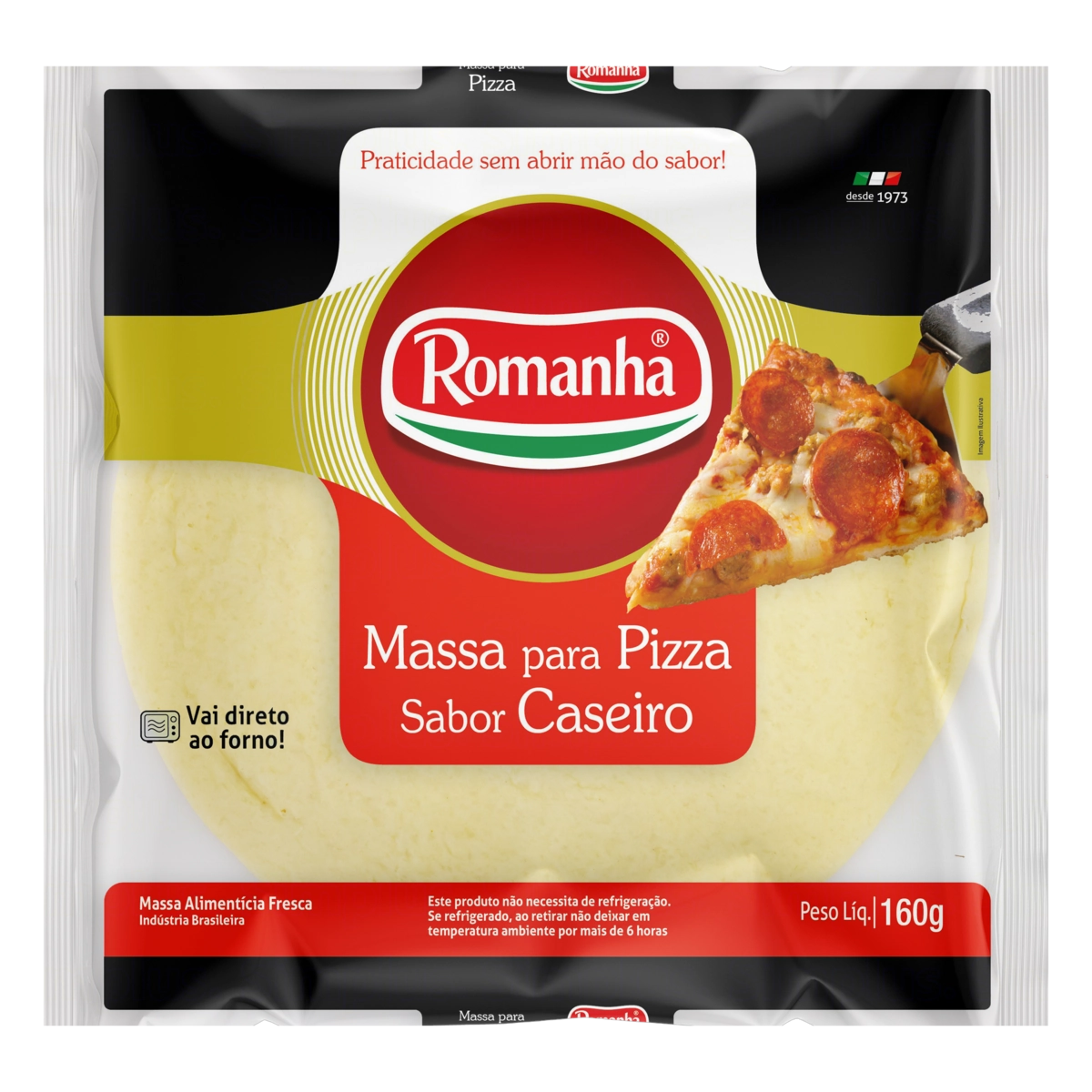 Massa Para Pizza Caseiro Romanha Pacote 160g