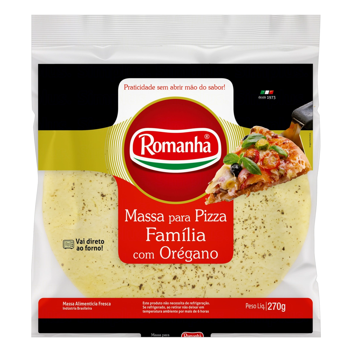 Massa Para Pizza Família Com Orégano Romanha Pacote 270g