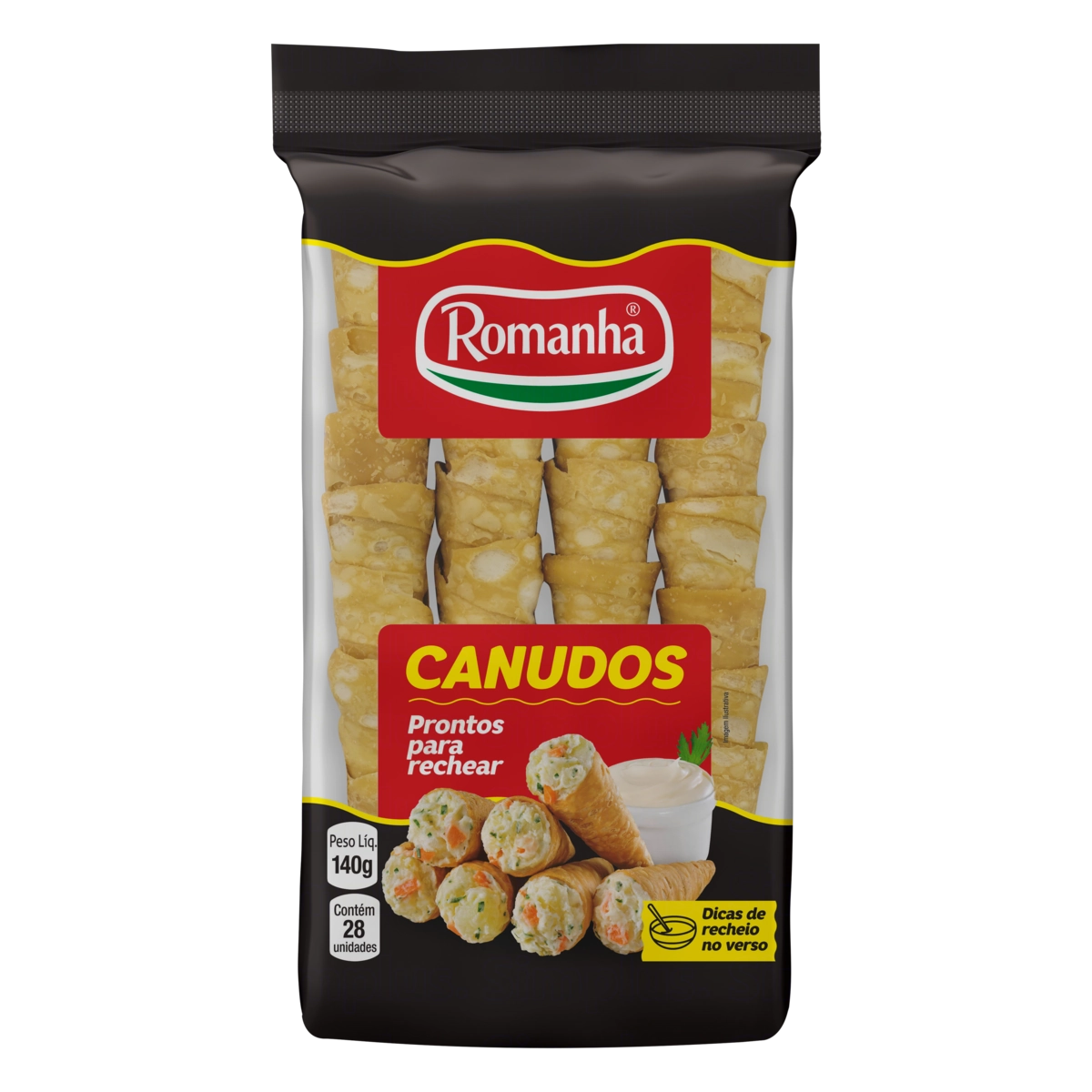 Canudo Para Rechear Romanha Pacote 140g 28 Unidades
