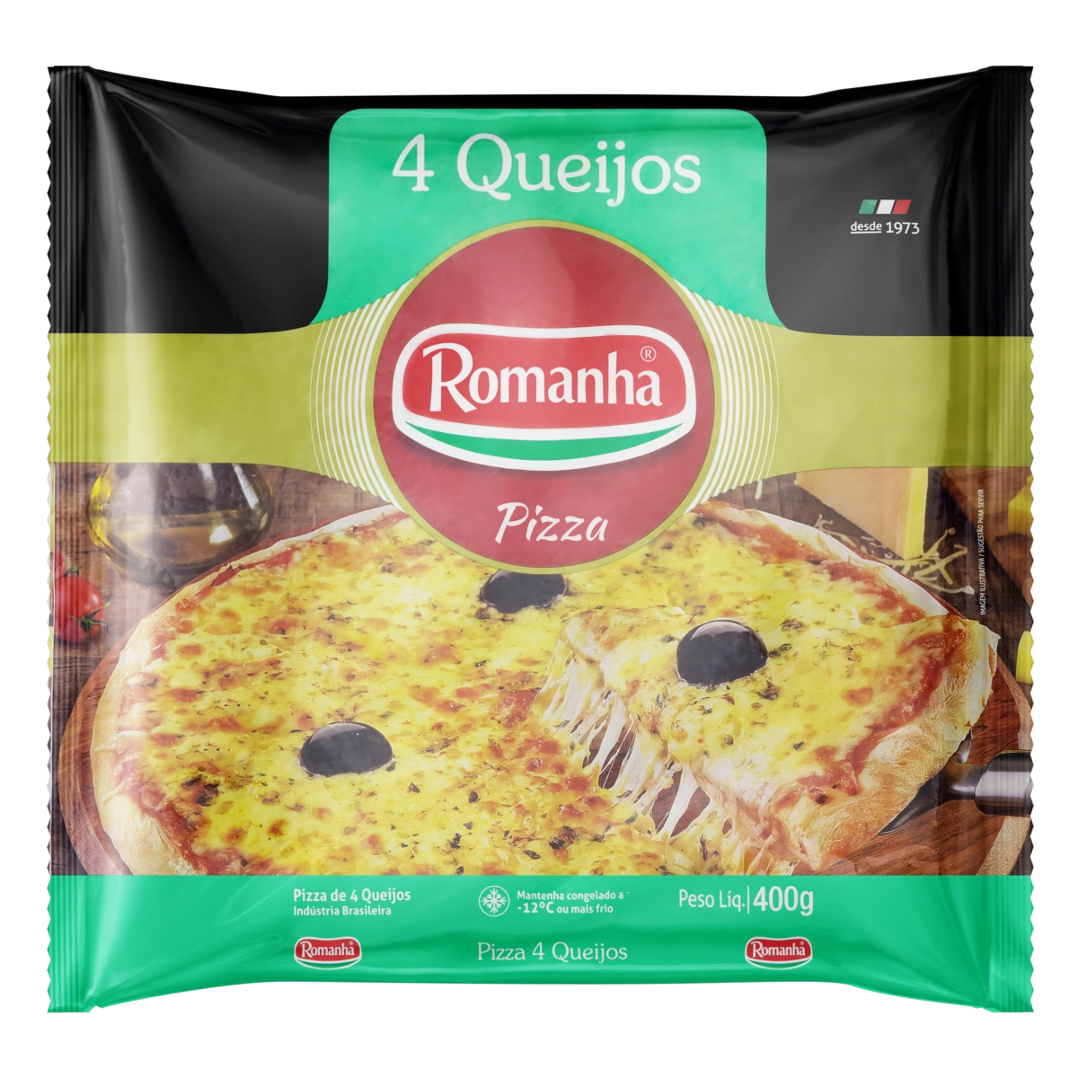 Pizza Pronta 4 Queijos Romanha Pacote 400g