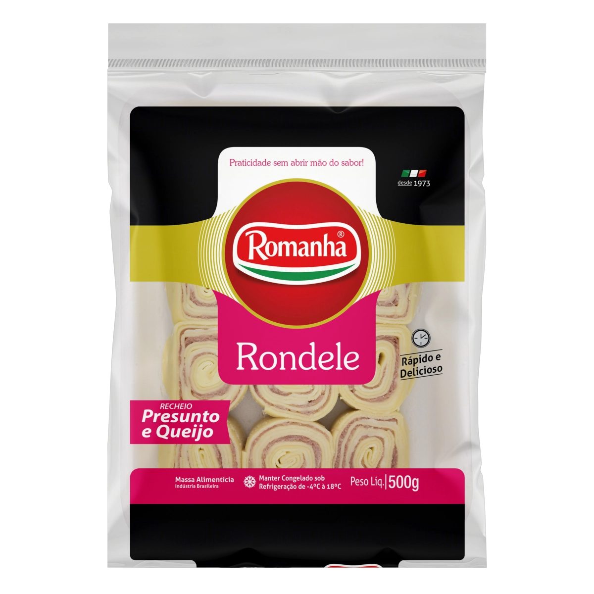 Rondelli Recheio Presunto E Queijo Romanha Pacote 500g