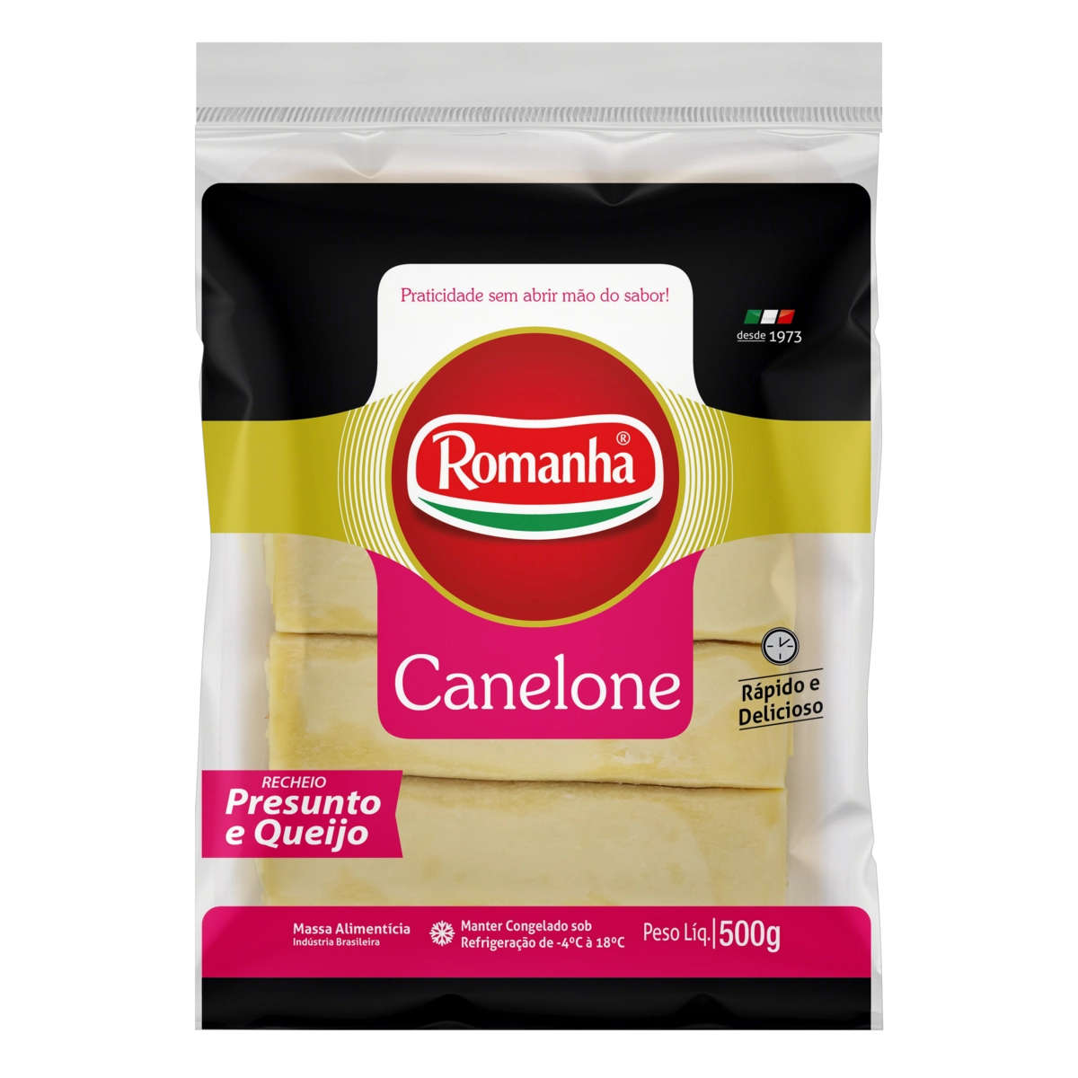 Canelone Recheio Presunto E Queijo Romanha Pacote 500g