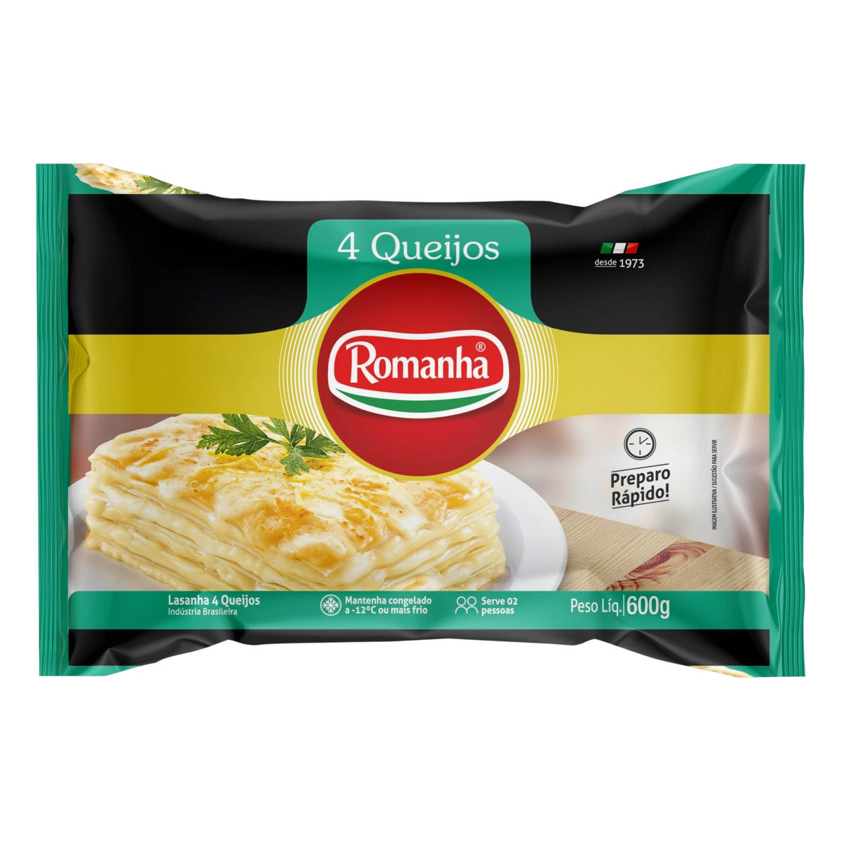Lasanha 4 Queijos Romanha Pacote 600g