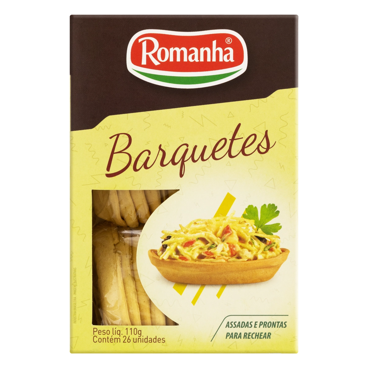Barquete Para Rechear Romanha Caixa 110g 26 Unidades