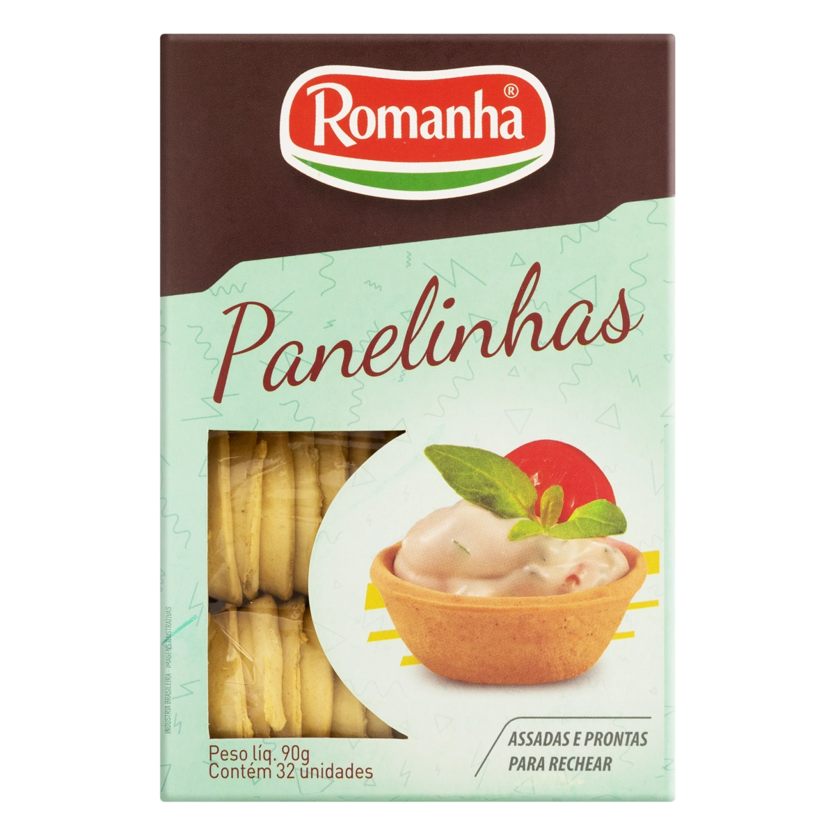 Panelinha Para Rechear Romanha Caixa 90g 32 Unidades