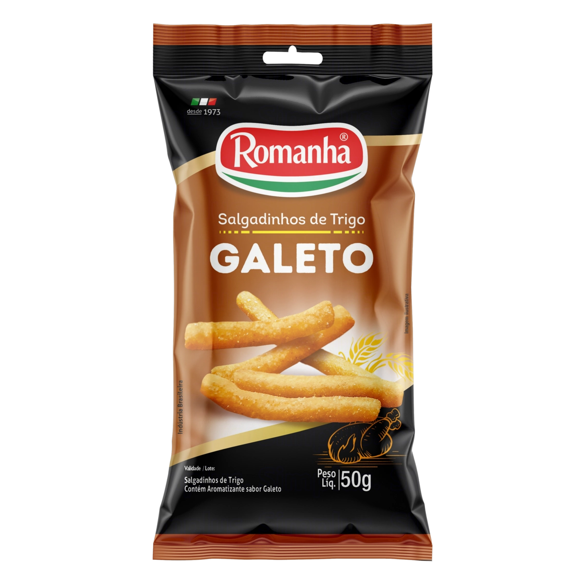 Salgadinho De Trigo Galeto Romanha Pacote 50g