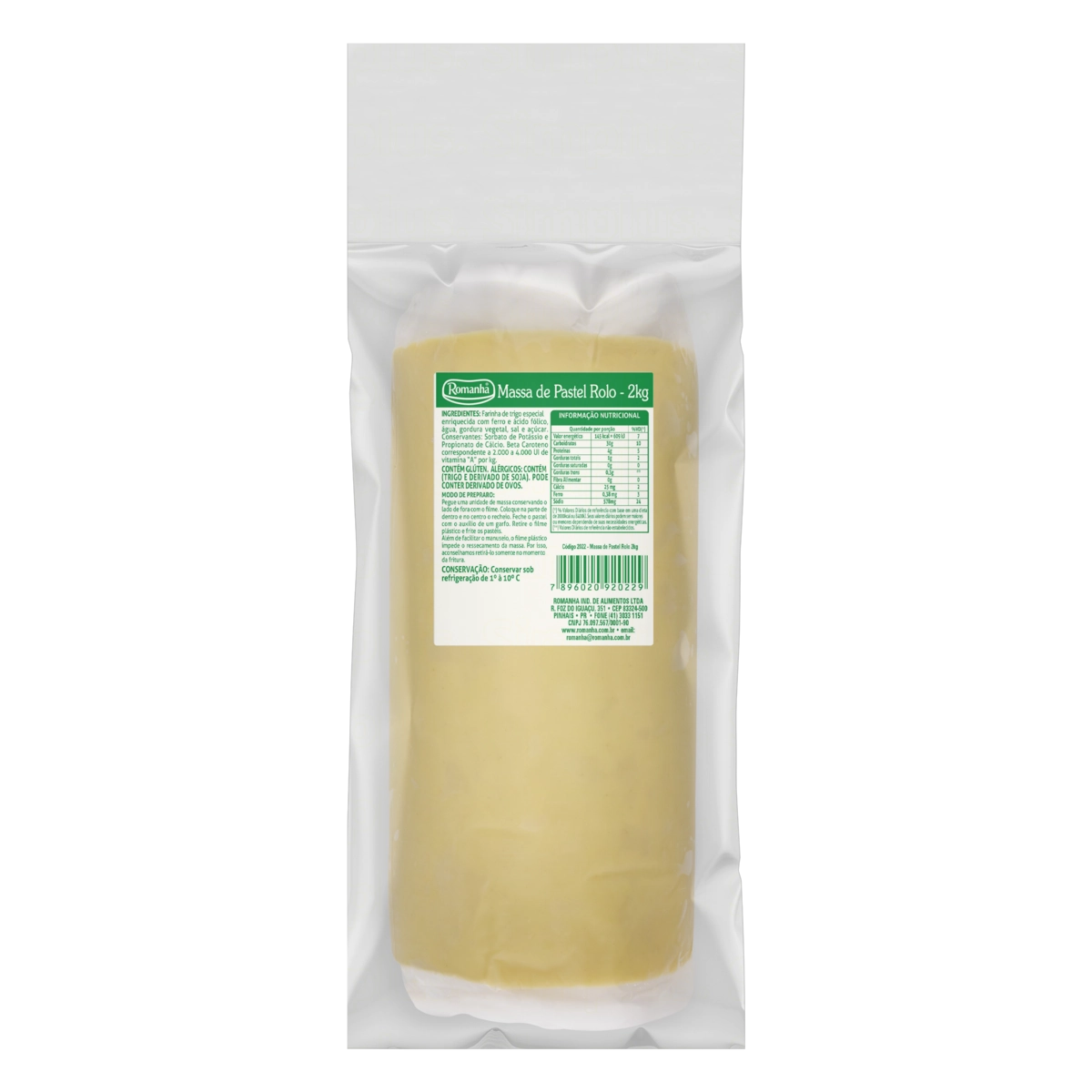 Massa Rolo Romanha Pacote 2kg
