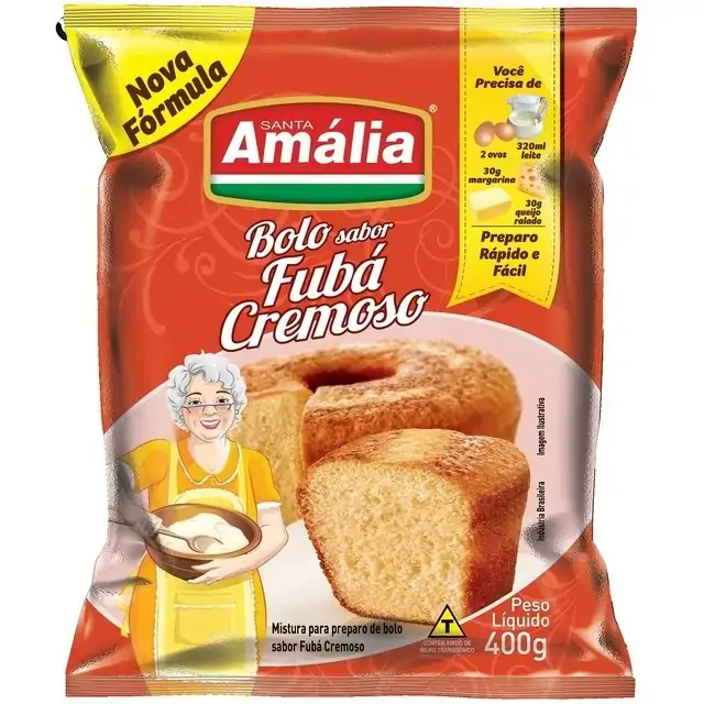 Mist.para Bolo Santa Amalia Fuba Cr.400gr Almofada
