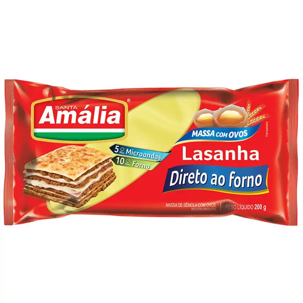 Massa com Ovos para Lasanha Amália 200 g