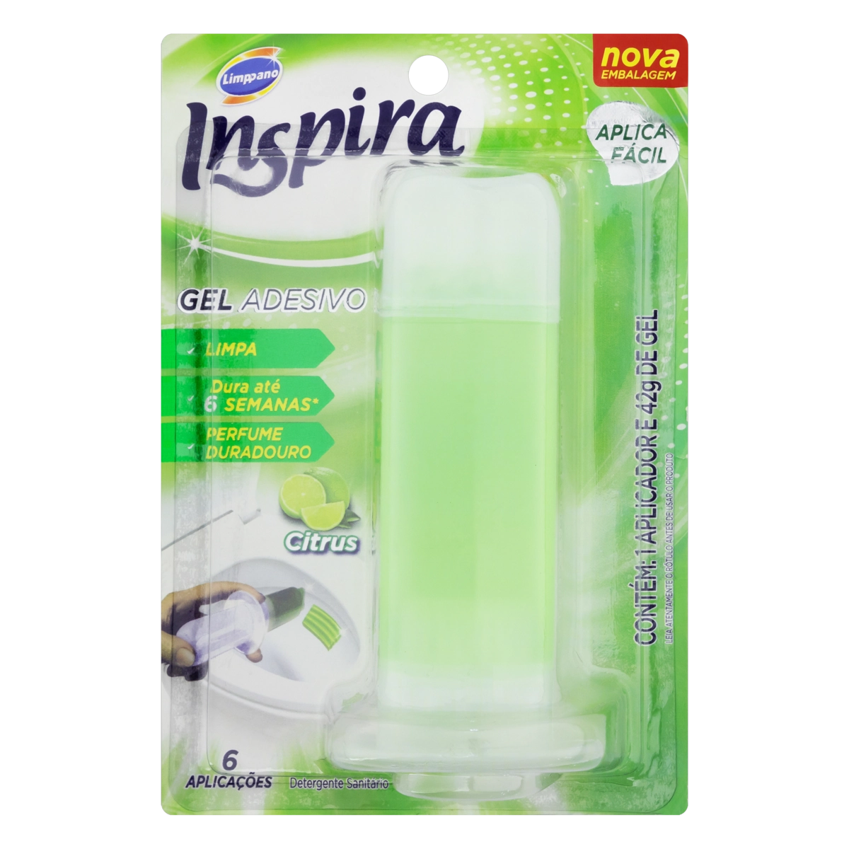 Detergente Sanitário Gel Adesivo Com Aplicador Citrus Inspira 42g