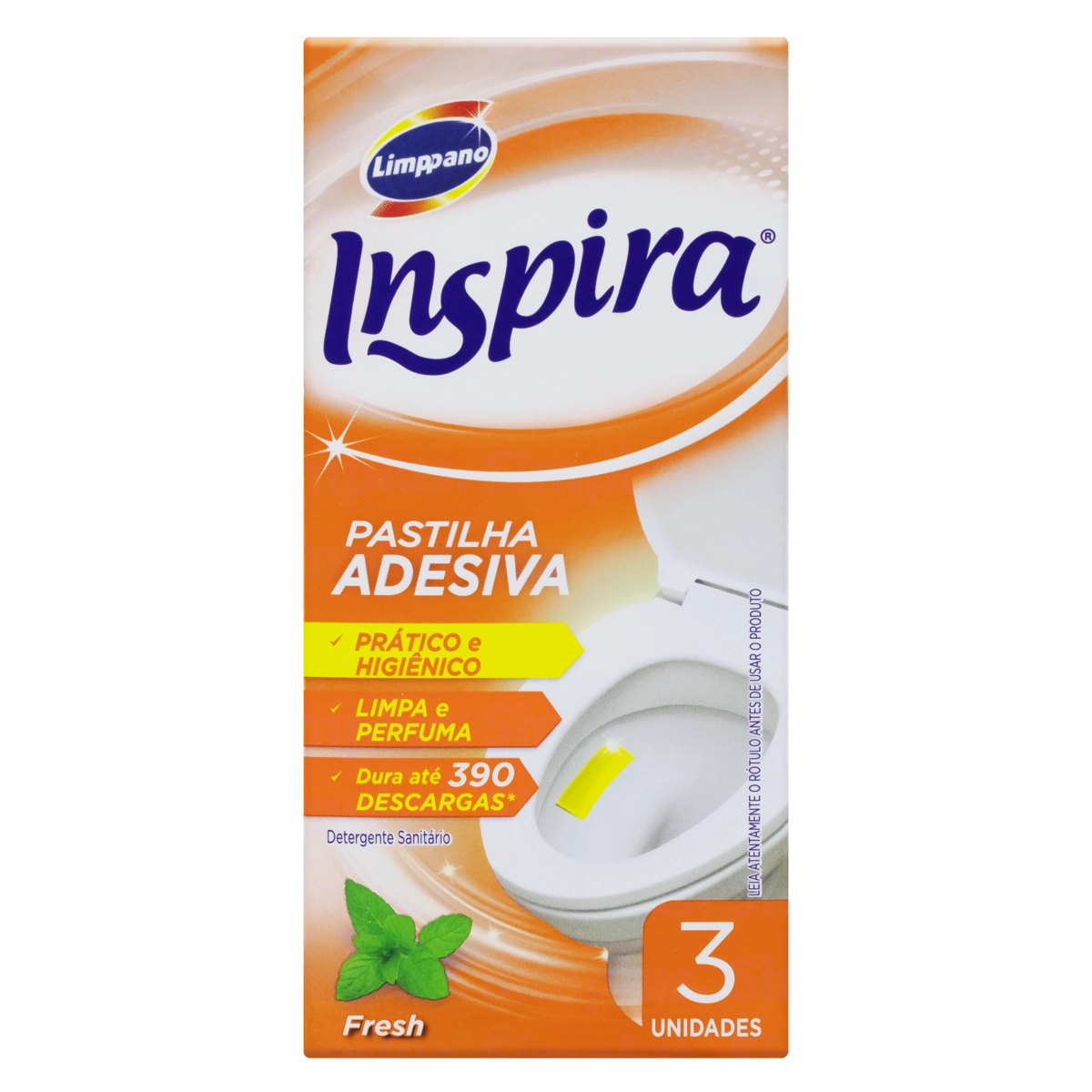 Detergente Sanitário Pastilha Adesiva Fresh Inspira 3 Unidades