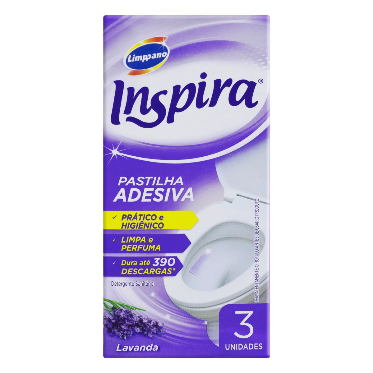 Detergente Sanitário Pastilha Adesiva Lavanda Inspira 3 Unidades