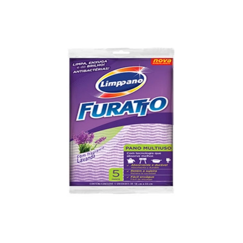 Pano Multiuso Lavanda Limppano Furatto 58cm X 33cm Leve 5 Pague 4 Unidades