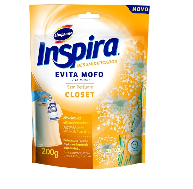 Evita Mofo Closet Sem Perfume Inspira Air Sachê 200g