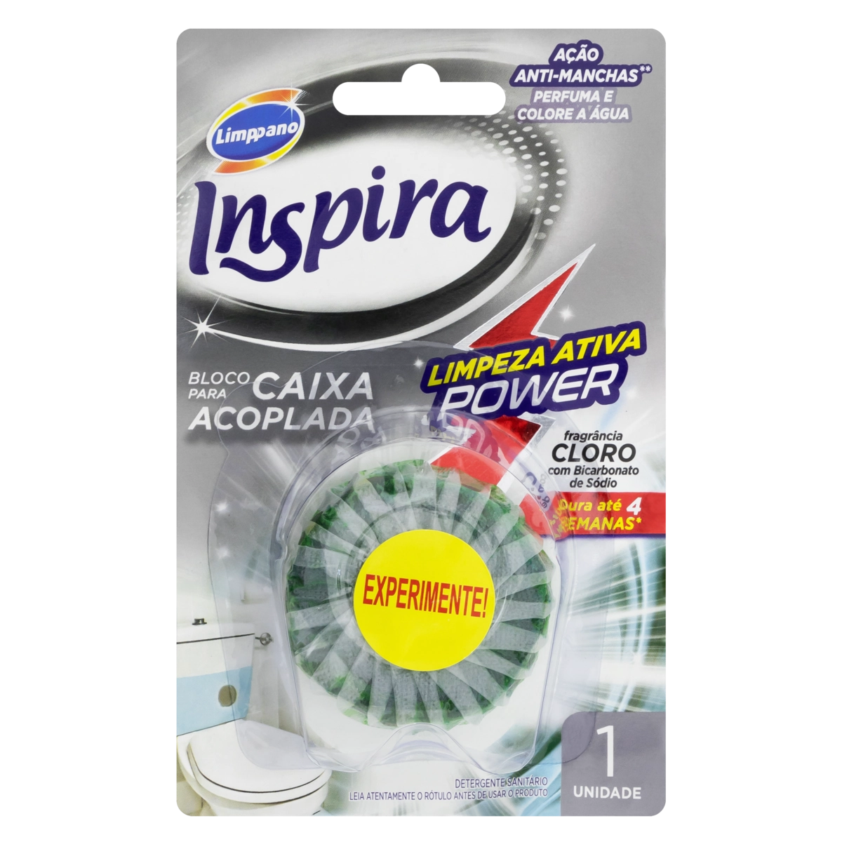 Detergente Sanitário Bloco Para Caixa Acoplada Cloro Inspira