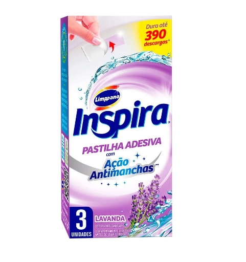 Detergente Sanitário Pastilha Adesiva Lavanda Inspira 3 Unidades Grátis 20 Desconto