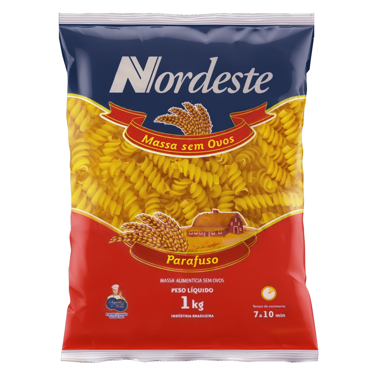 Macarrão De Sêmola Parafuso Nordeste Pacote 1kg