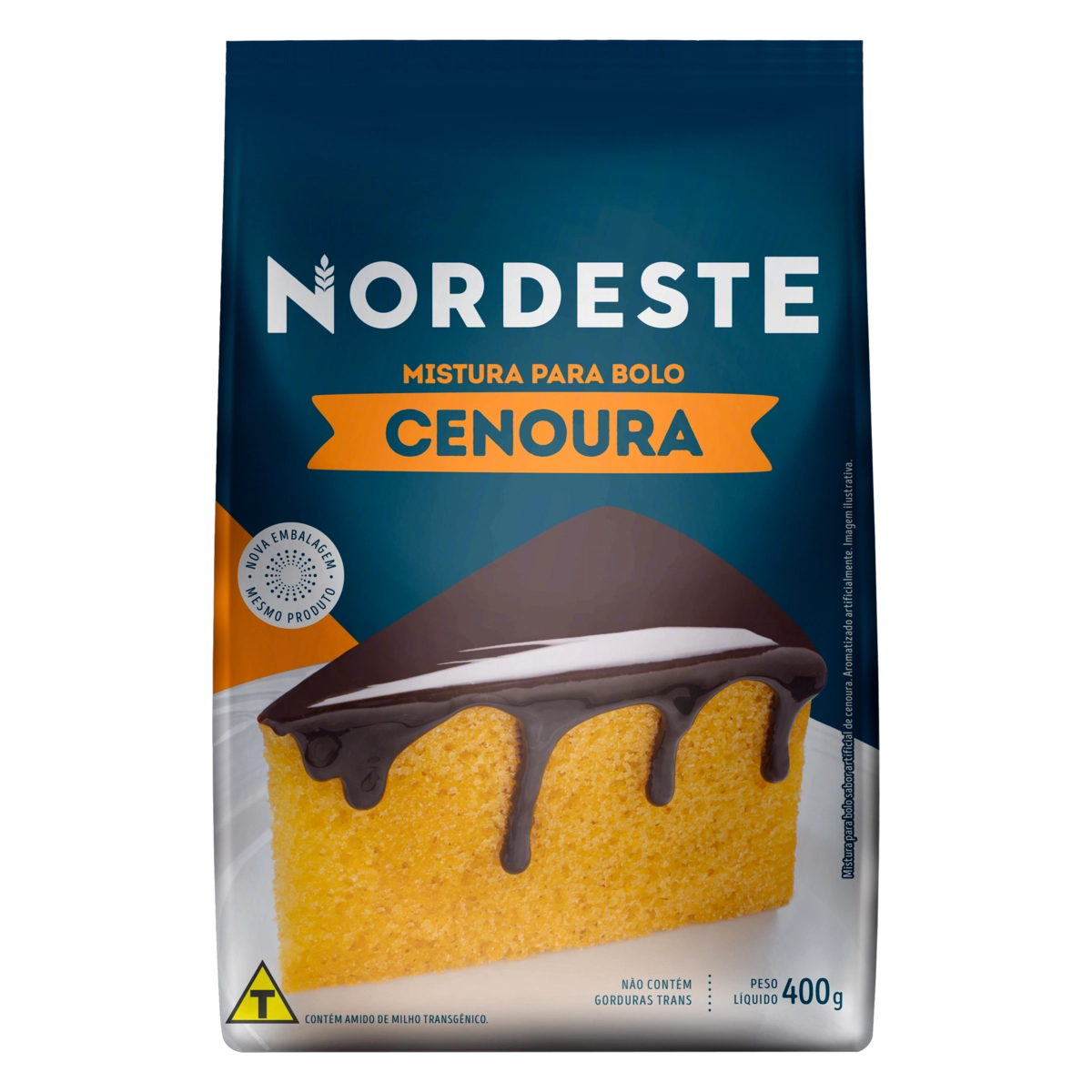 Mistura Para Bolo Cenoura Nordeste Pacote 400g