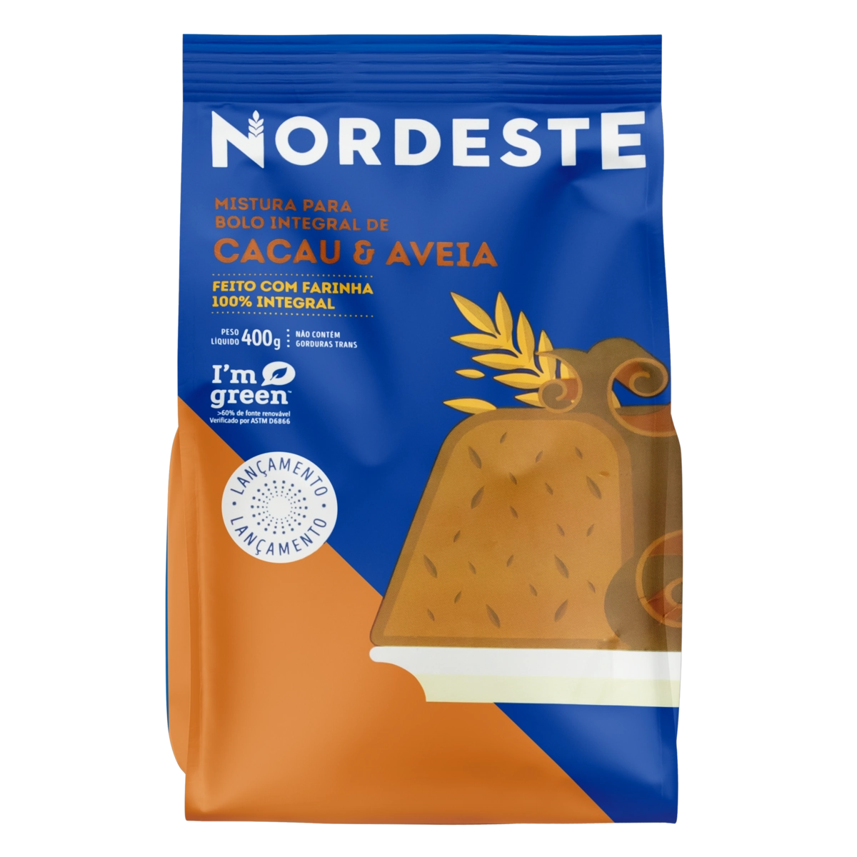 Mistura Para Bolo Integral Cacau Aveia Nordeste Pacote 400g