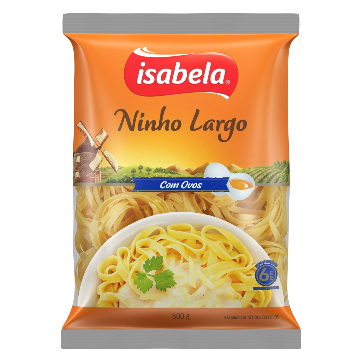 Macarrão De Sêmola Com Ovos Ninho Largo Isabela Pacote 500g