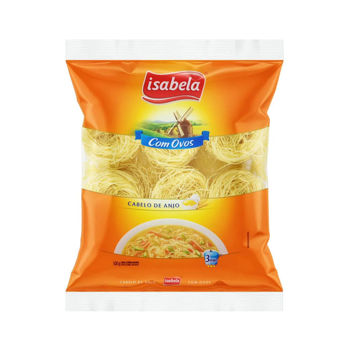 Macarrão De Sêmola Com Ovos Cabelo De Anjo Isabela Pacote 500g