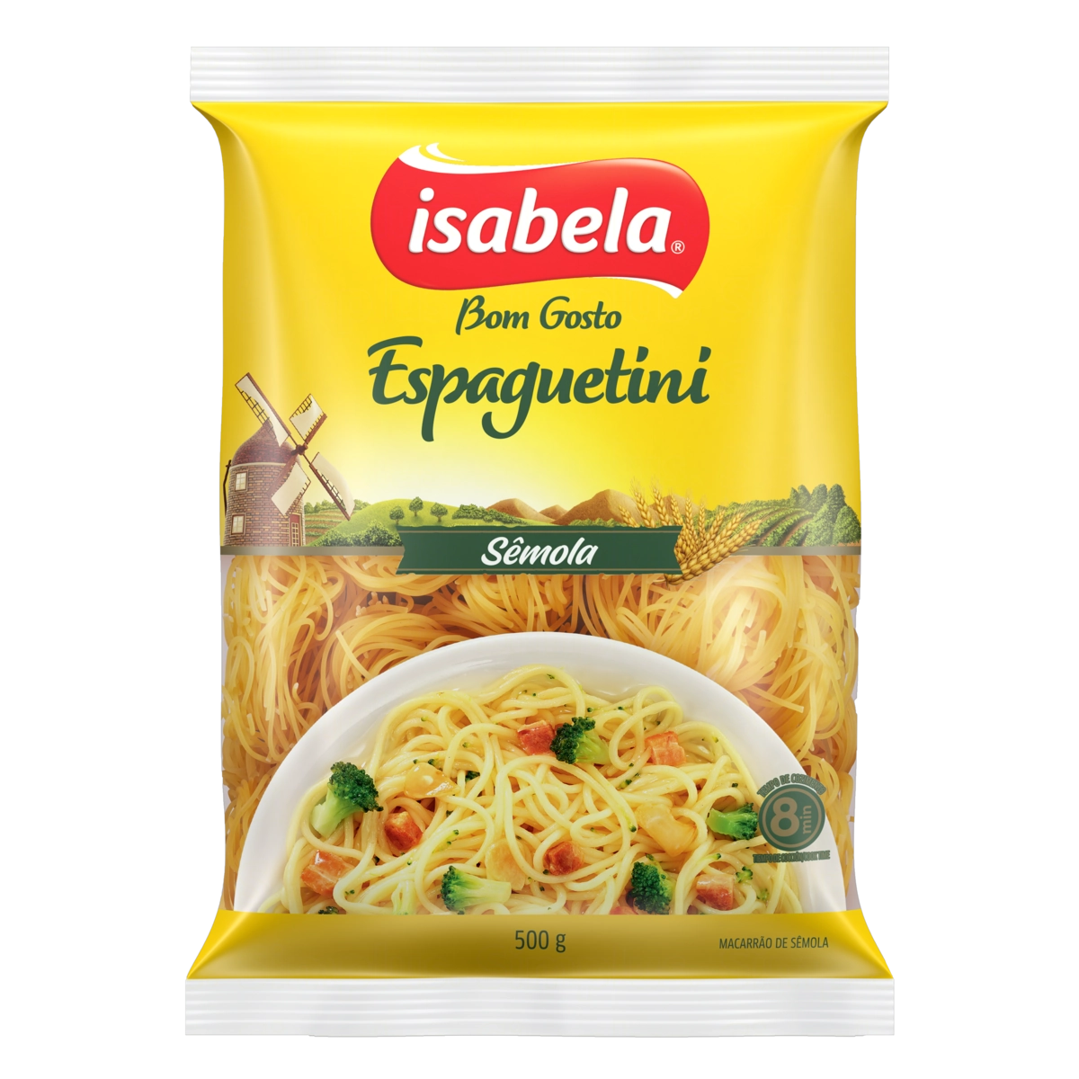 Macarrão De Sêmola Espaguetini Isabela Bom Gosto Pacote 500g