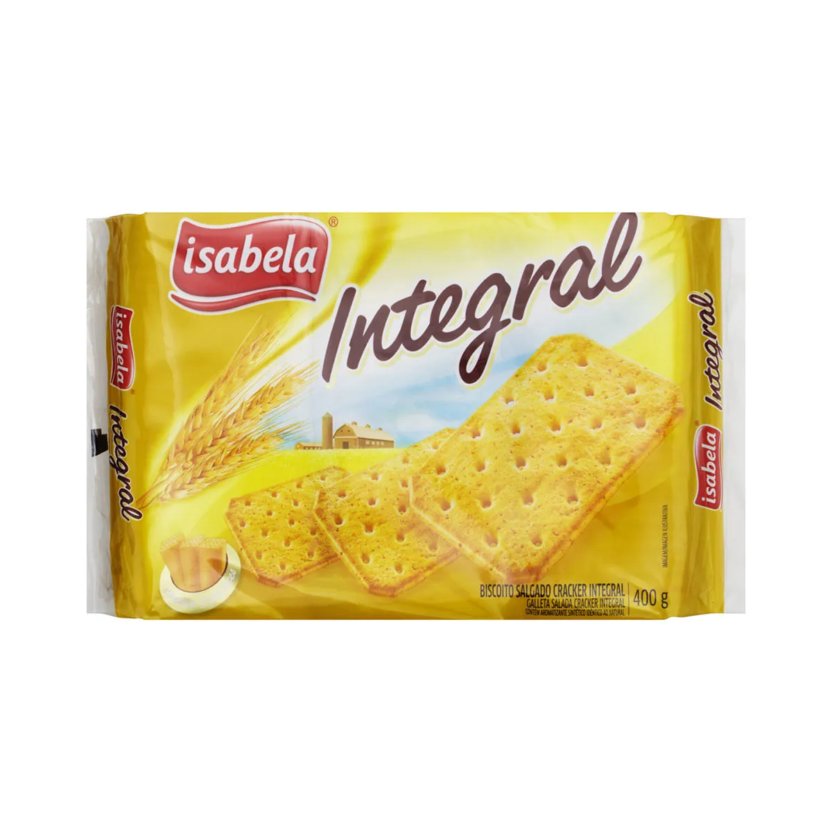 Biscoito Cream Cracker Integral Isabela 400g