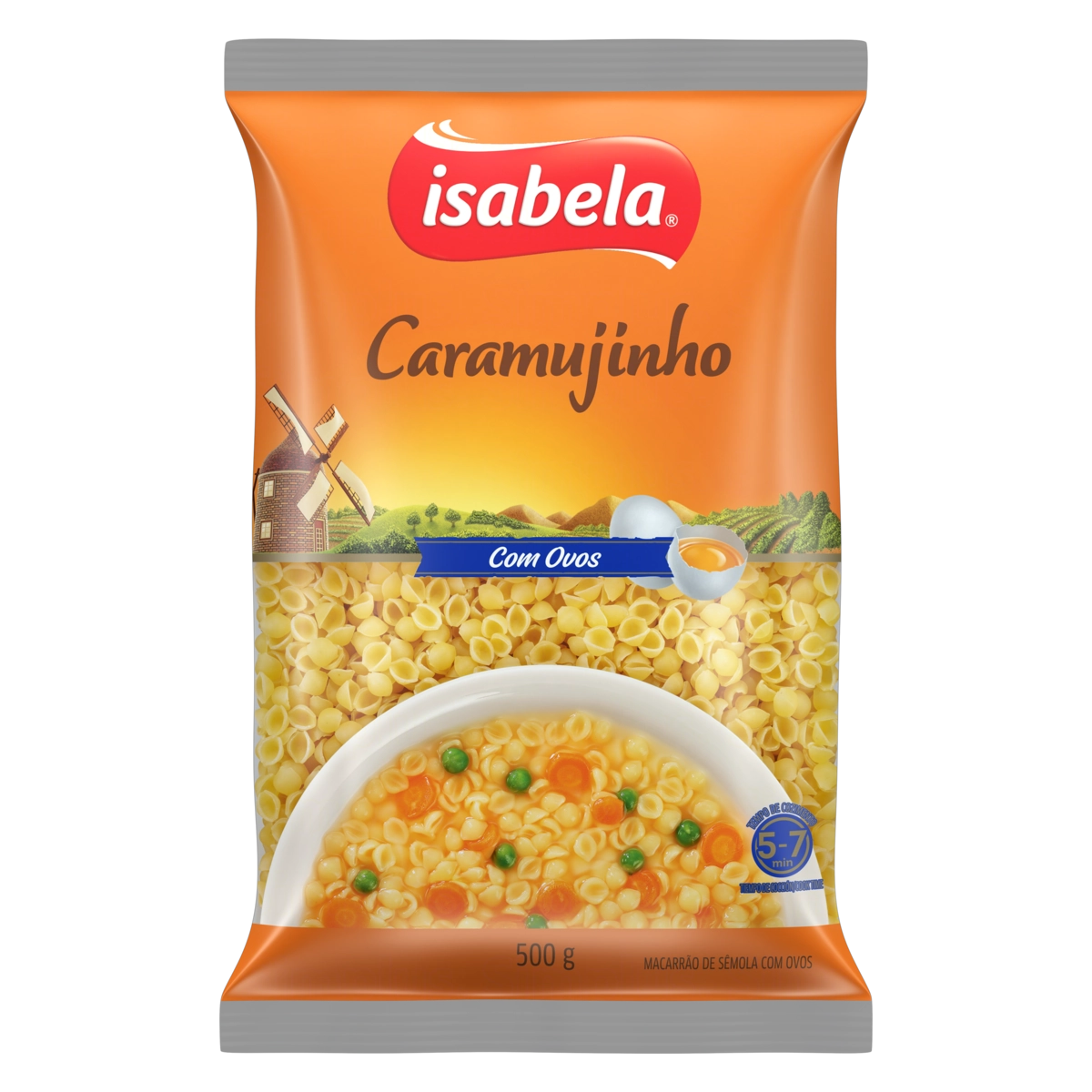 Macarrão De Sêmola Com Ovos Caramujinho Isabela Pacote 500g