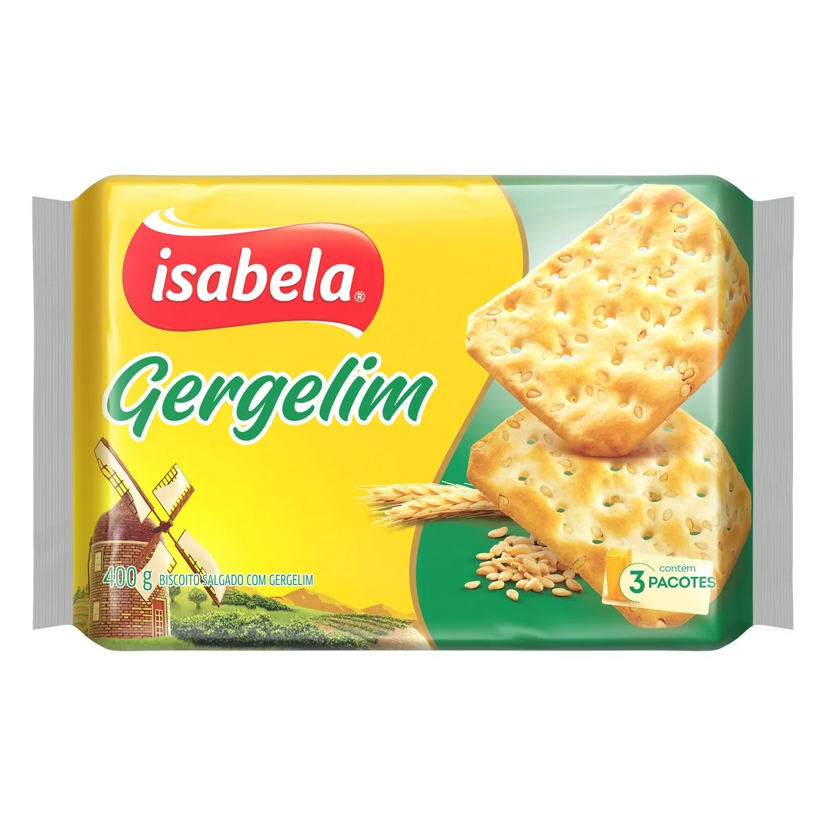 Biscoito Salgado com Gergelim Isabela 400g