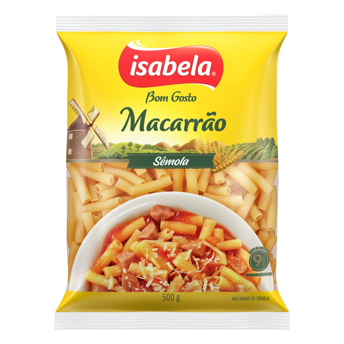 Macarrão De Sêmola Rigatoni Isabela Bom Gosto Pacote 500g