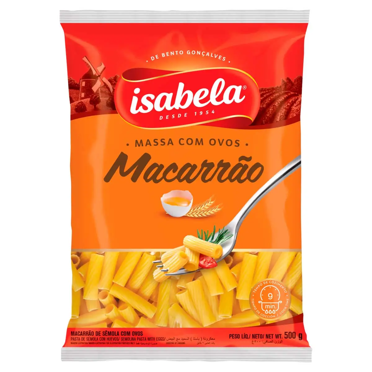 Macarrão de Sêmola com Ovos Rigatoni Isabela 500g