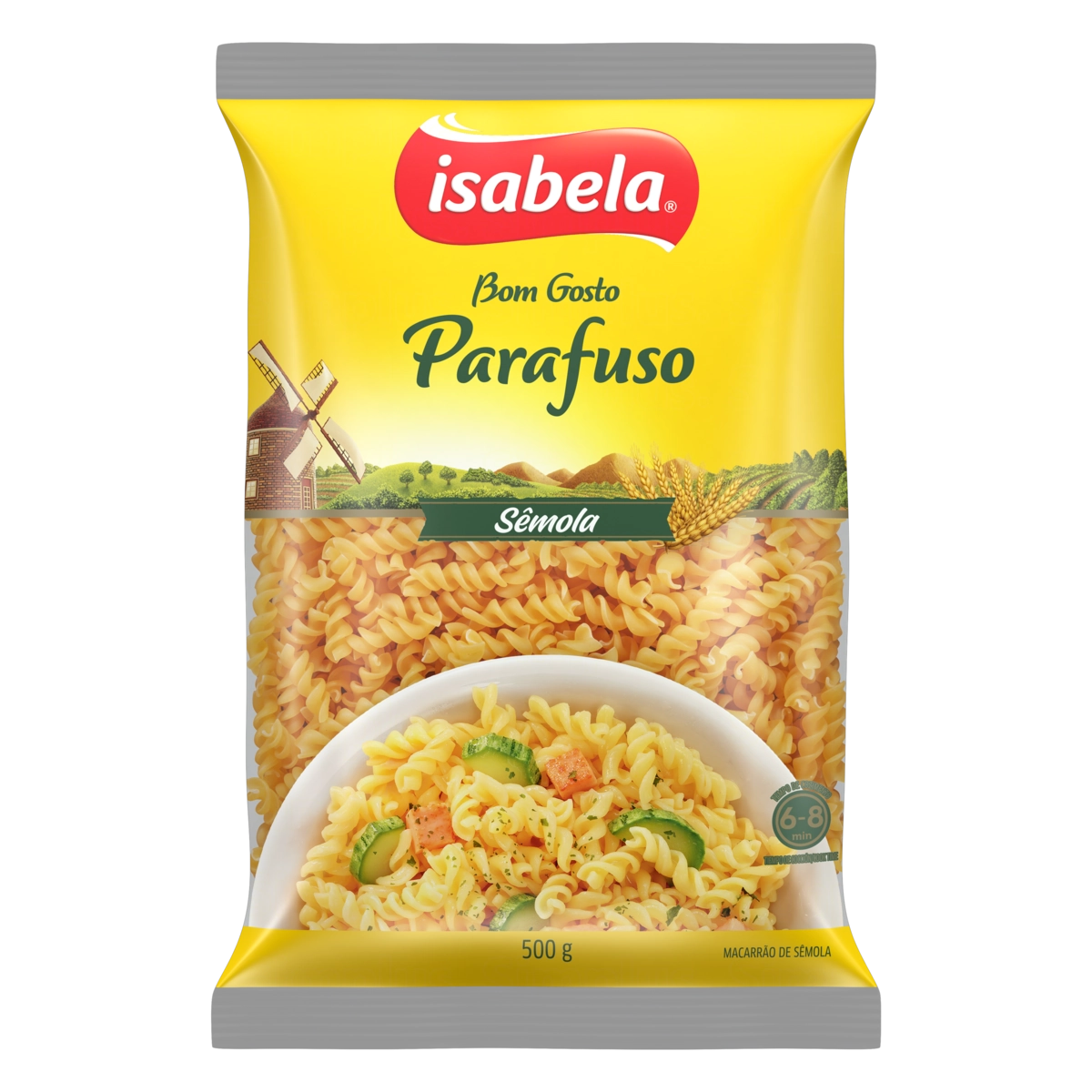Macarrão De Sêmola Parafuso Isabela Bom Gosto Pacote 500g