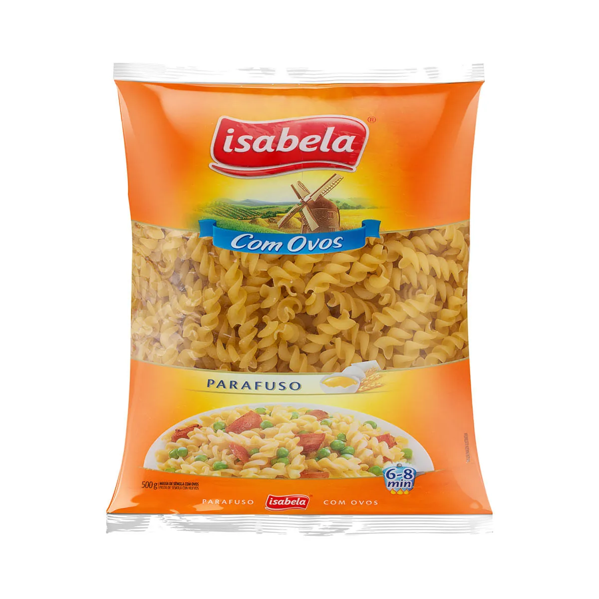 Macarrão De Sêmola Com Ovos Parafuso Isabela Pacote 500g
