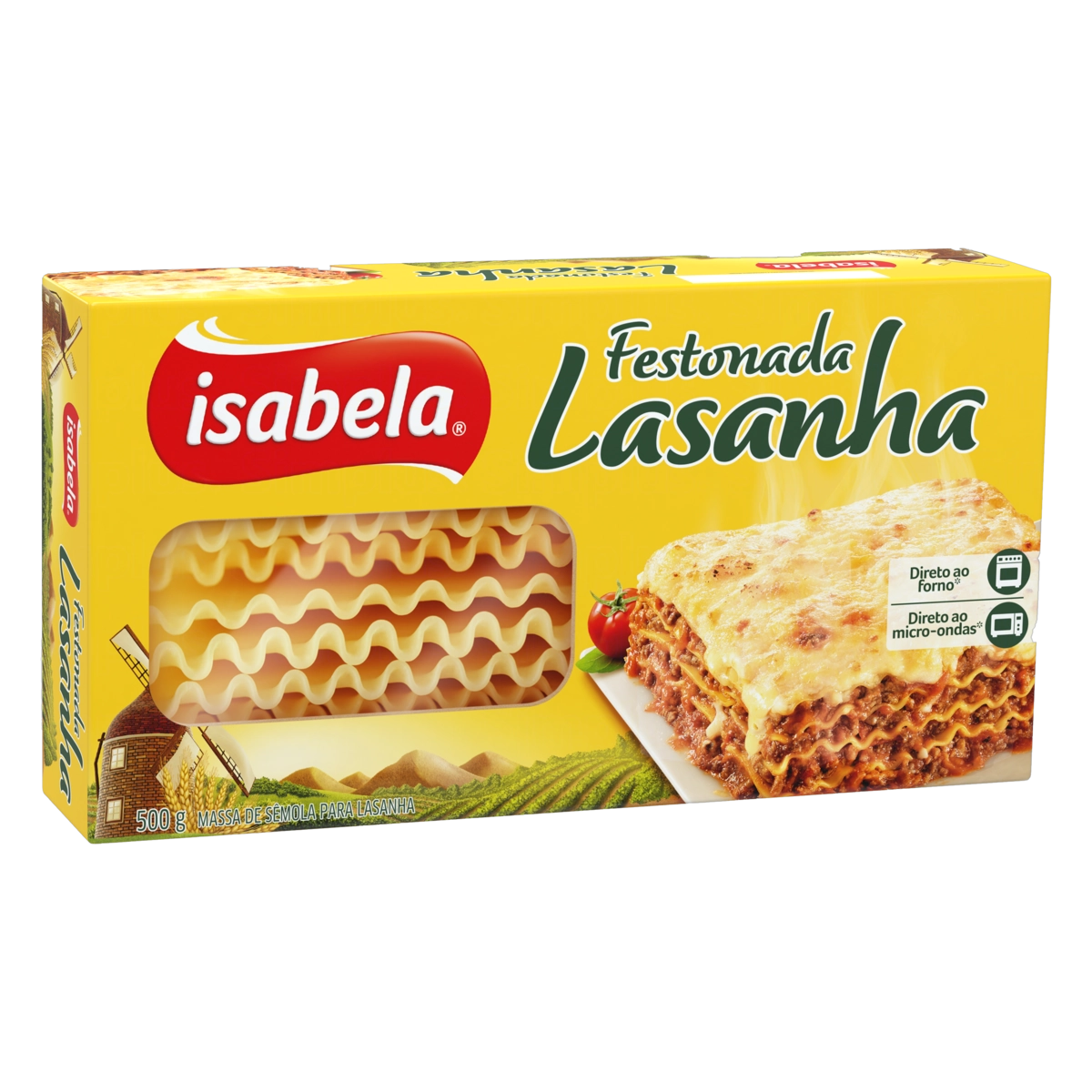 Massa De Sêmola Para Lasanha Isabela Festonada Caixa 500g